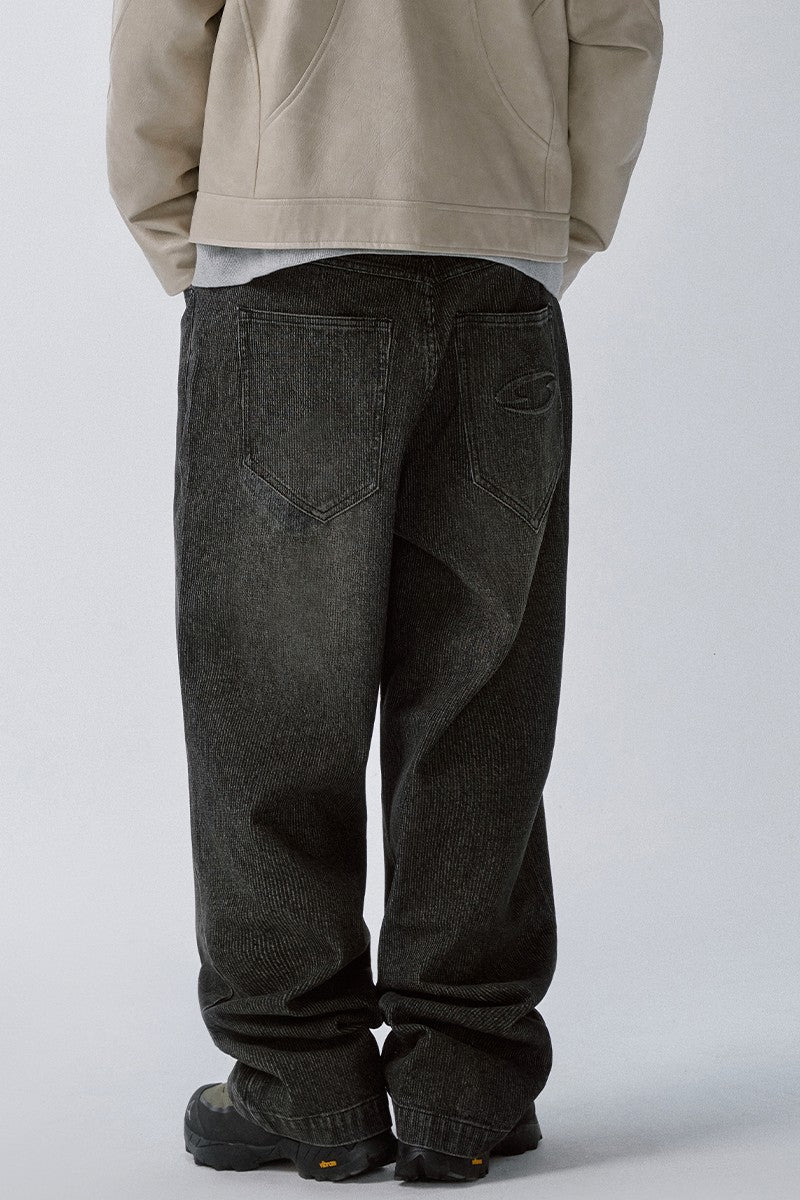 Washed Jacquard Corduroy Jeans