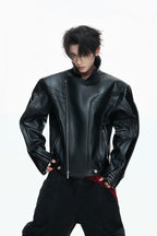 Crocodile Pattern Moto Jacket