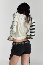 Y2K Star Stripe Long Sleeve Tee
