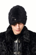 Embroidered Faux Mink Knit Beanie