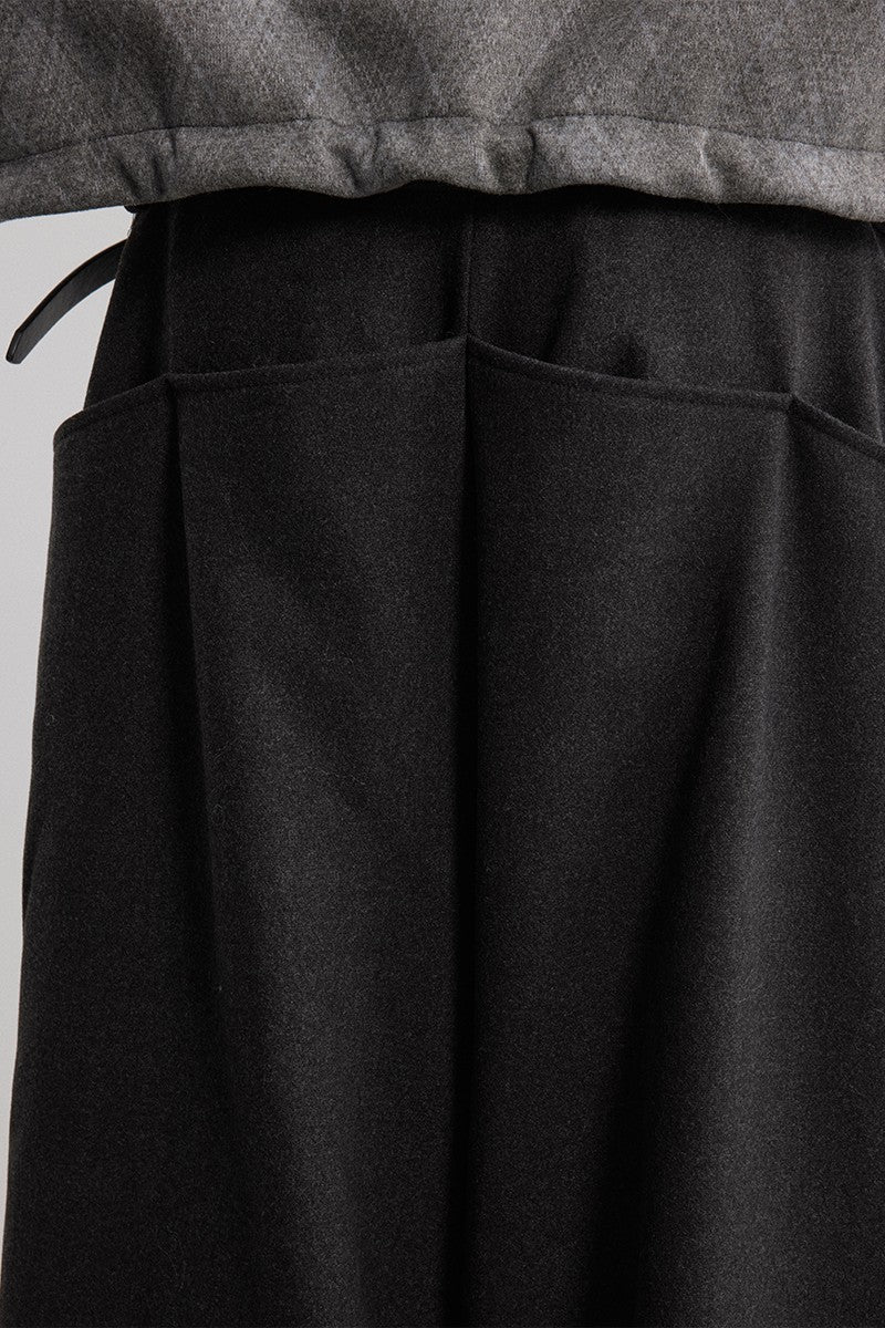 Double Waist Pleated Wool Pants