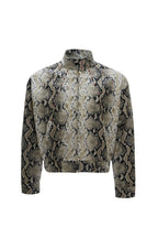 Snake Texture Gem Detail Jacket