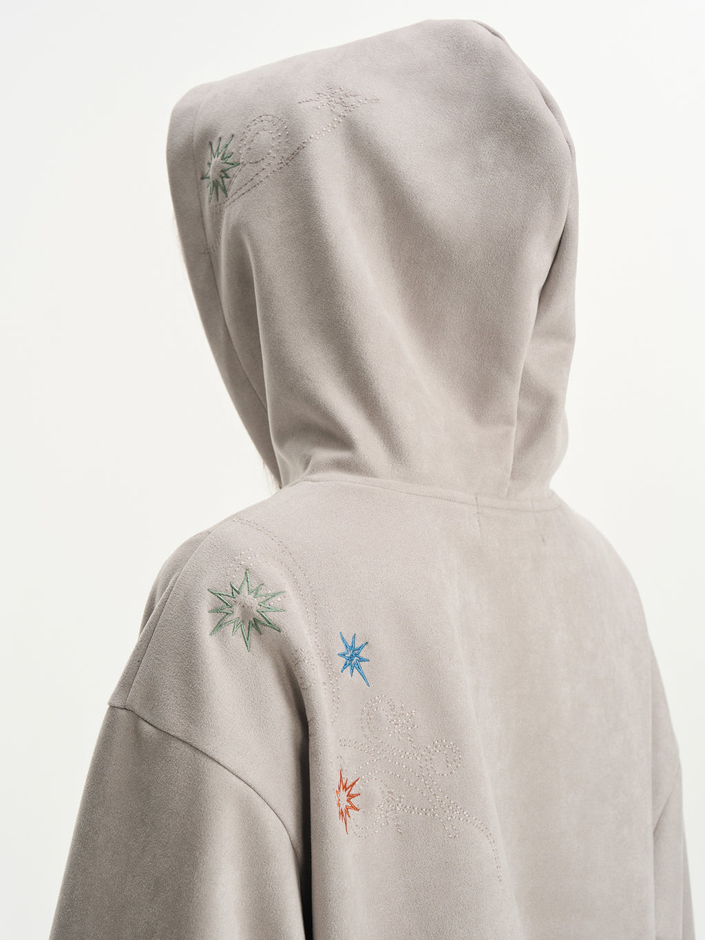 Suede Patchwork Hoodie