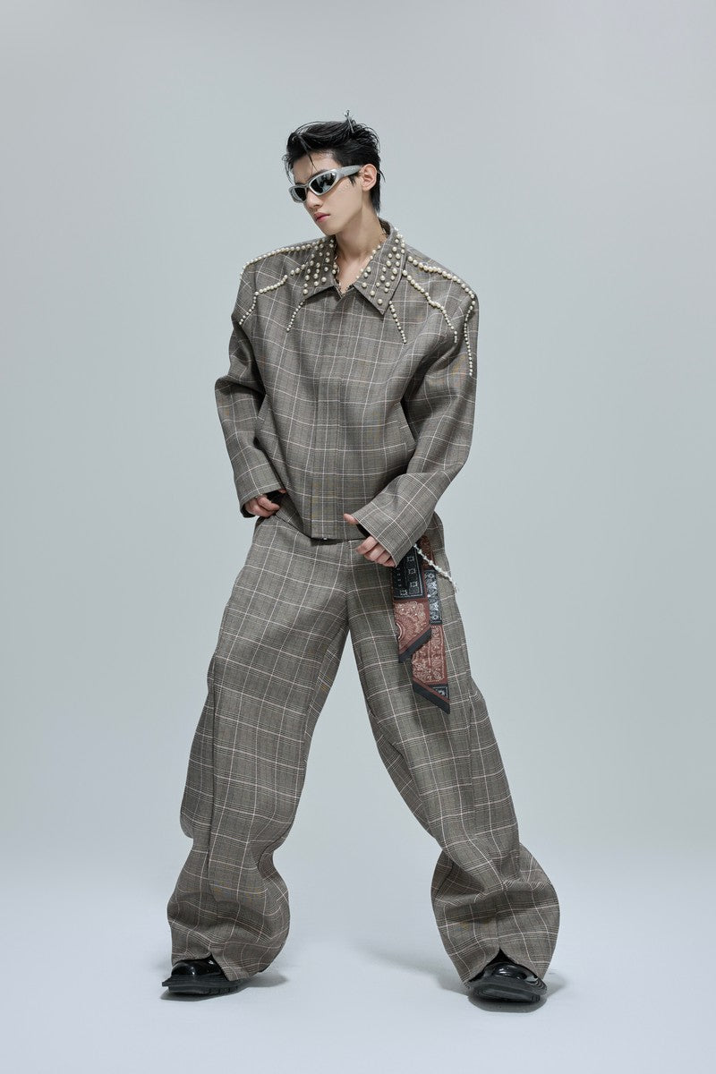 Pearl Plaid Trousers