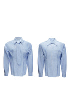 Striped Shoulder Pad Tie Shirt