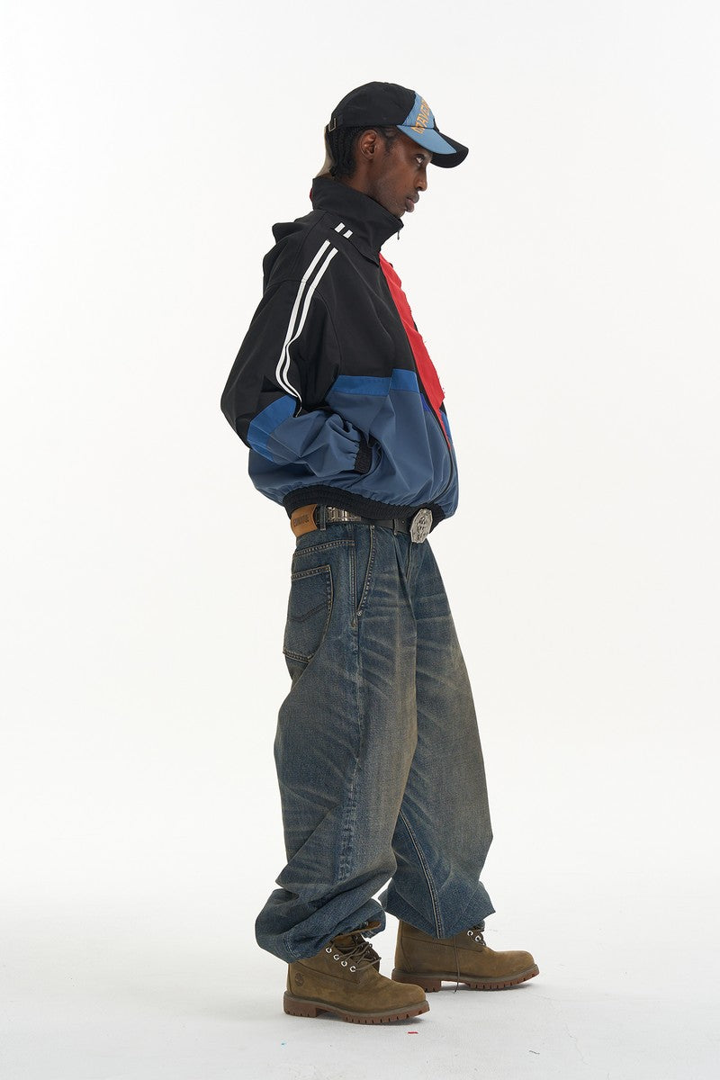 Raw Edge Panel Track Jacket