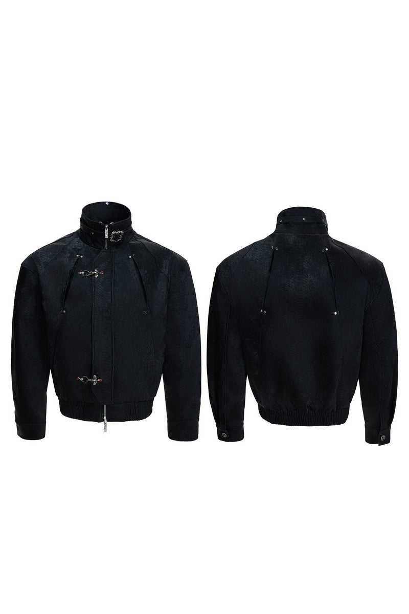 Snakeskin Panel Bomber Jacket