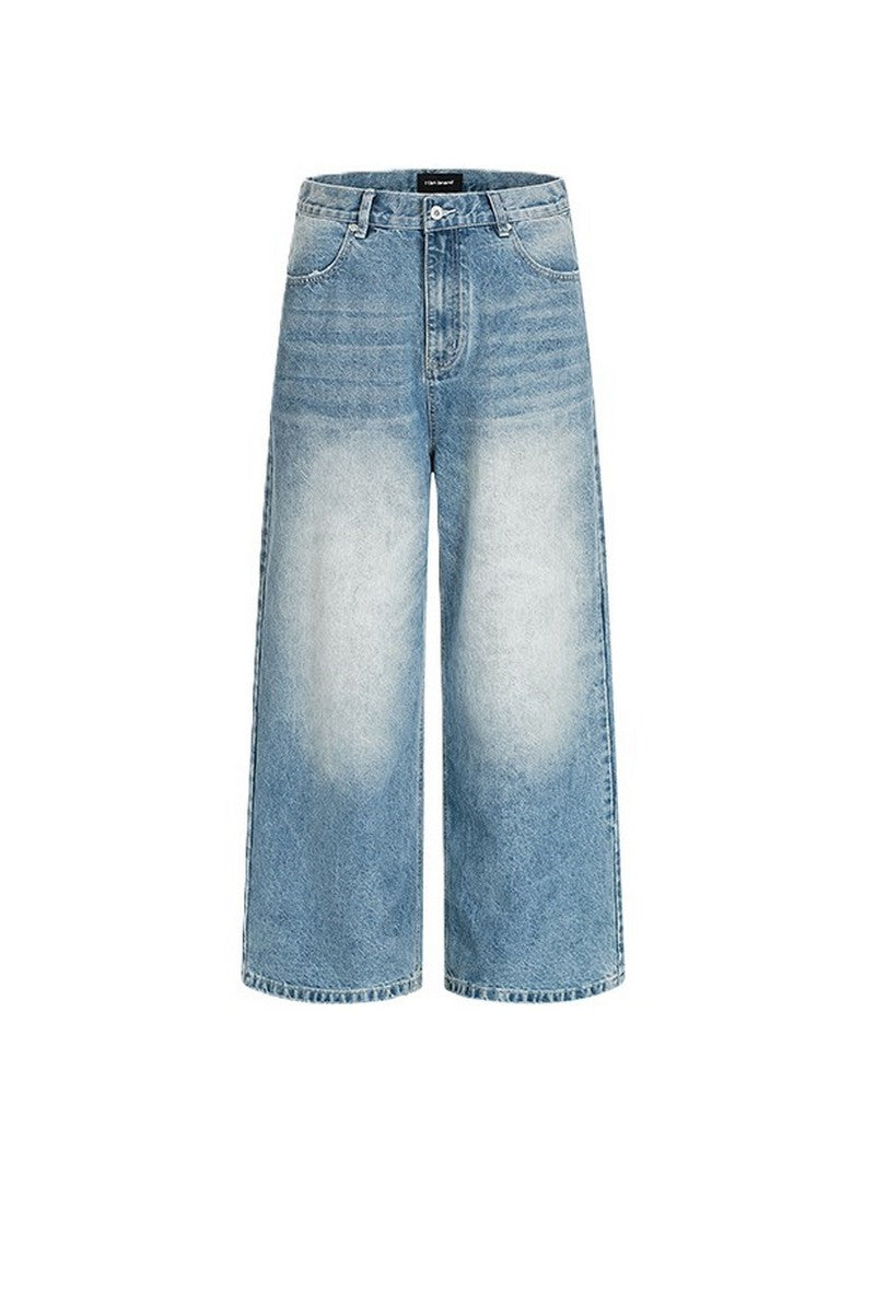 Washed Blue Cleanfit Trousers