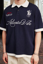 Layered Embroidered Crest Polo