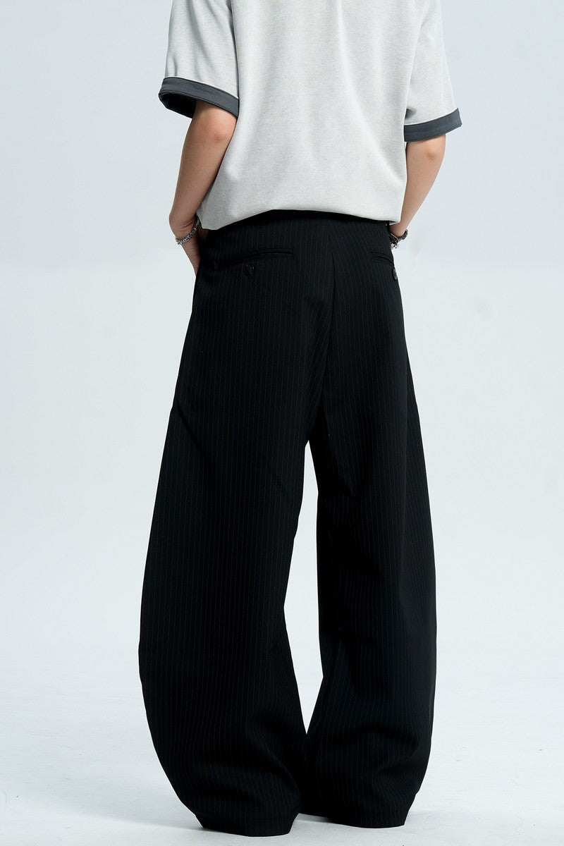 Striped Pleated Dress Pants
