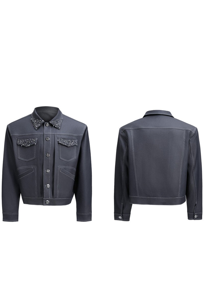 Pin Detail Cropped Jacket