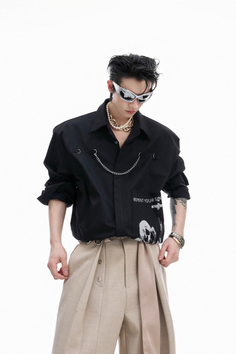 Vintage Graphic Patch Shirt