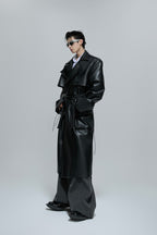 Deconstructed Belted Leather Trench