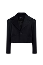 Embroidered Leather Patch Blazer
