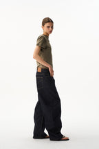 Raw Denim Barrel Jeans
