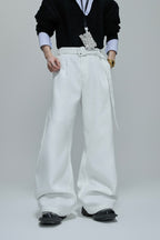 Waffle Textured Pearl Trousers