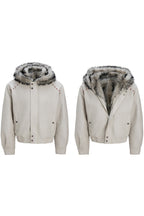 Fur Hood Padded Biker Jacket