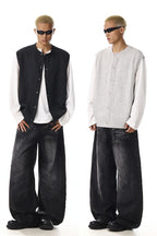 Layered Knit Vest Cardigan