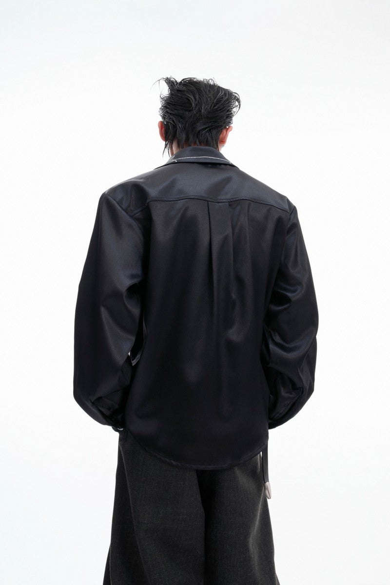 Satin Glitter Boxy Shirt