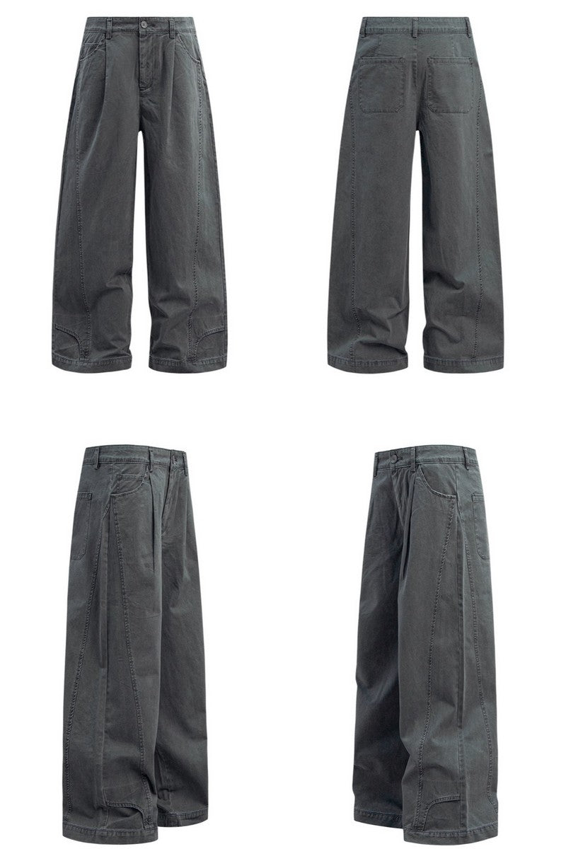 Washed Straight Work Pants