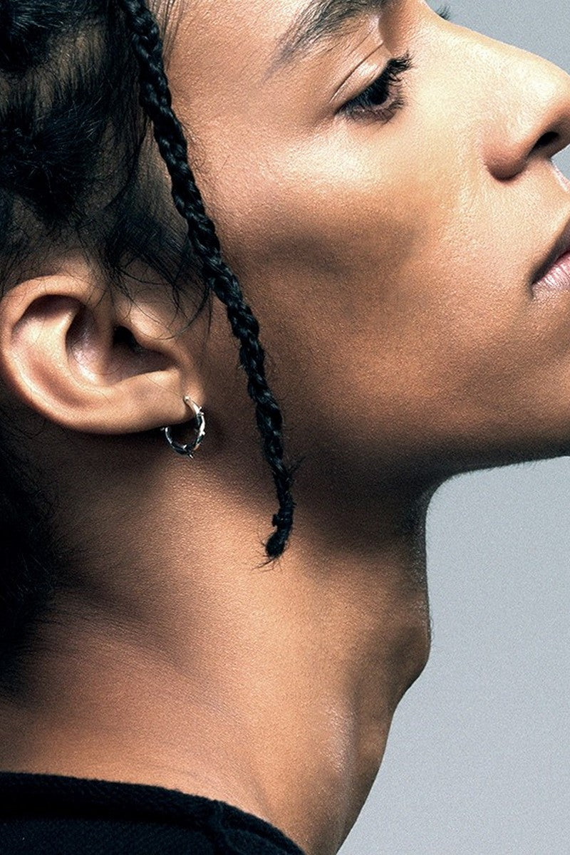 Silver Thorn Hoop Earrings