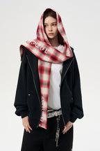 Double Hood Plaid Hoodie