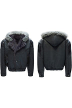 Marble Faux Wolf Fur Puffer Jacket