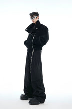 Double-Waist Layered Wide-Leg Trousers