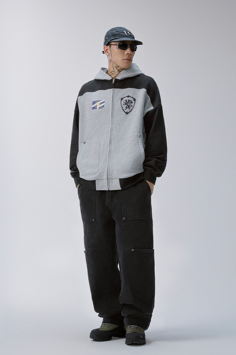 Colorblock Zip Up Hoodie
