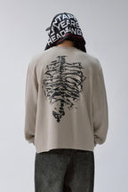 Skeleton Waffle Knit Sweatshirt
