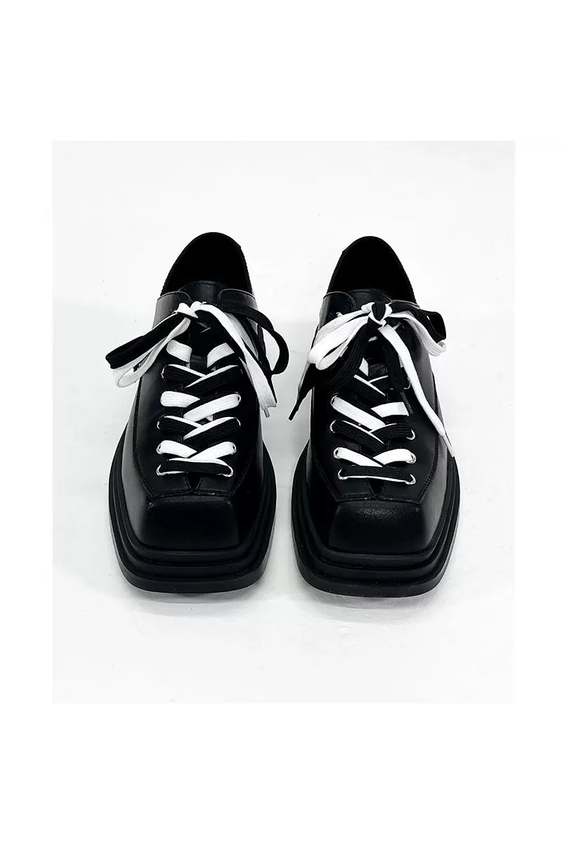 Contrast Laces Platform Derby Shoes