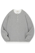 Layered Henley Waffle Long Sleeve Tee