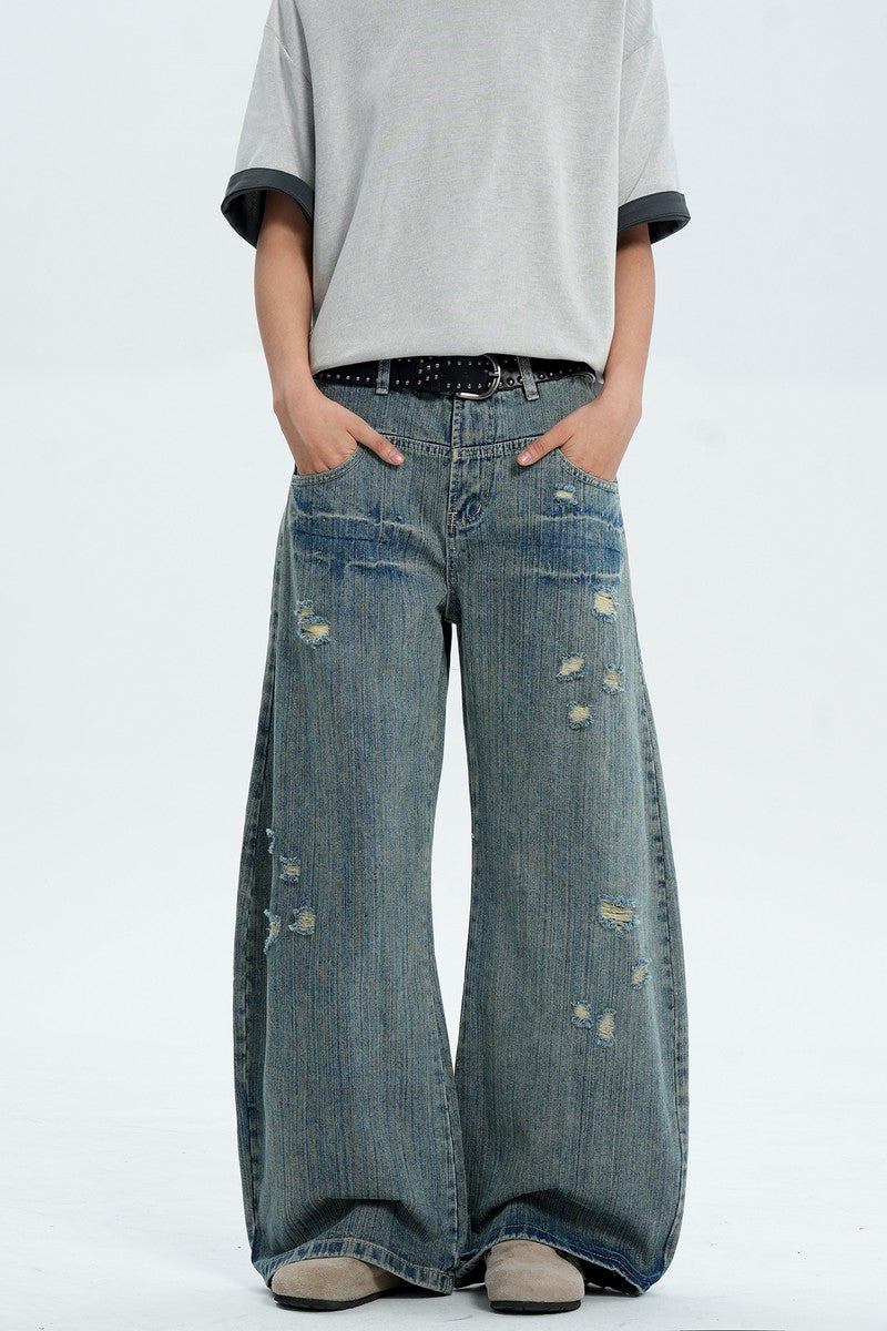 Distressed Blue Street Jeans