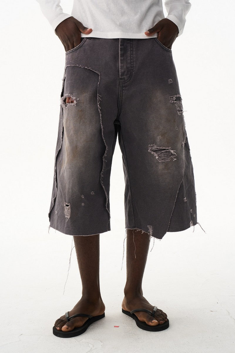 Double Layer Distressed Shorts