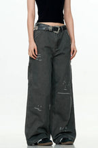 Paint Splatter Straight Cargo Pants