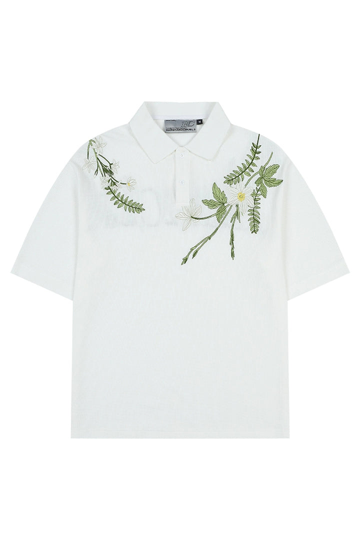 Embroidered Floral Wreath loose Polo