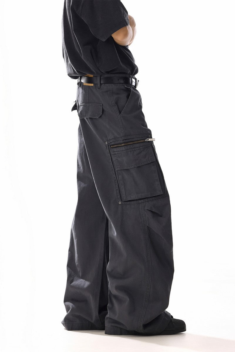 Grey Deconstructed Cargo Pants