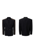 Striped Padded Shoulder Blazer