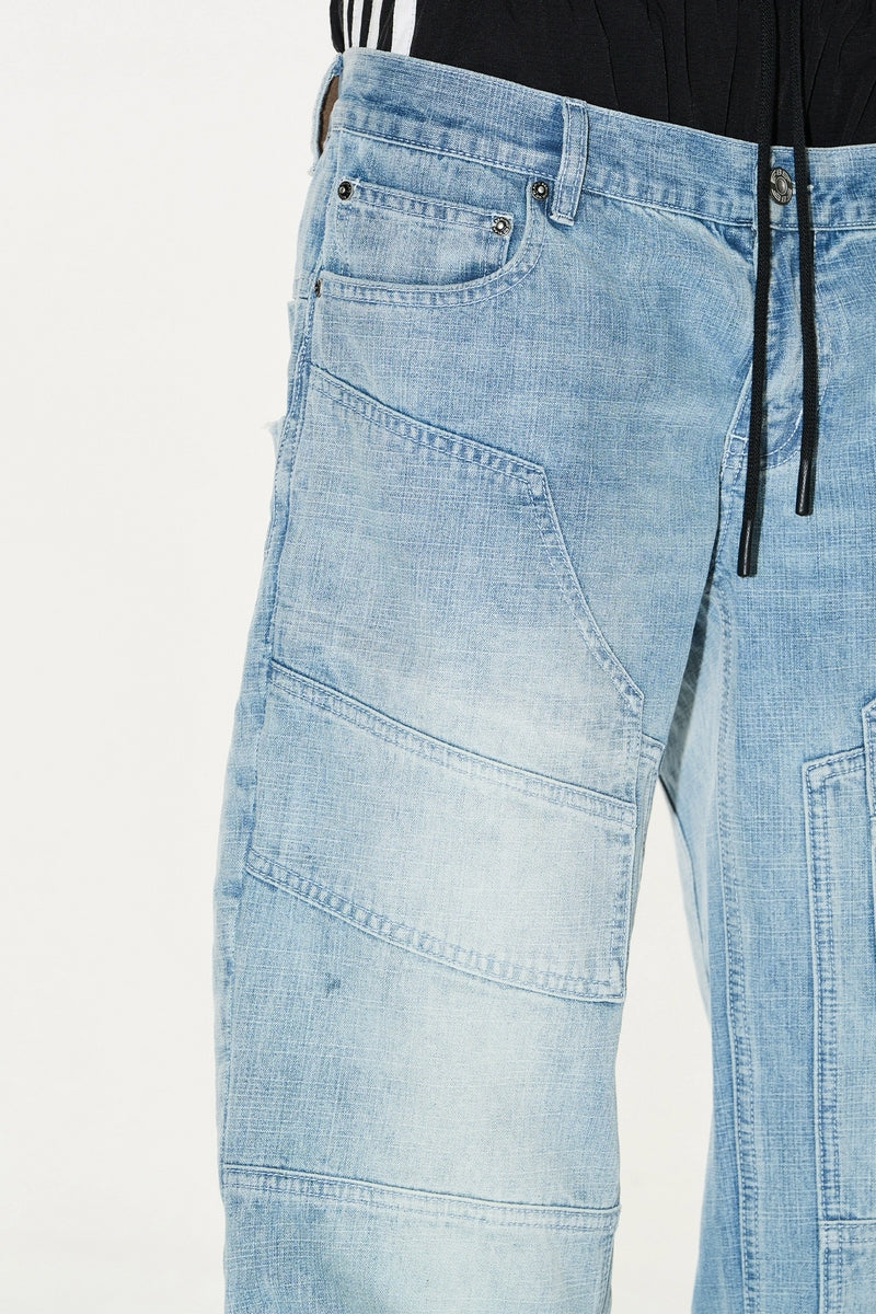 Double Waist Distorted Lumber Jeans