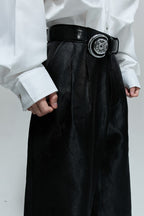 Crinkled High Waist Wide Leg Pants