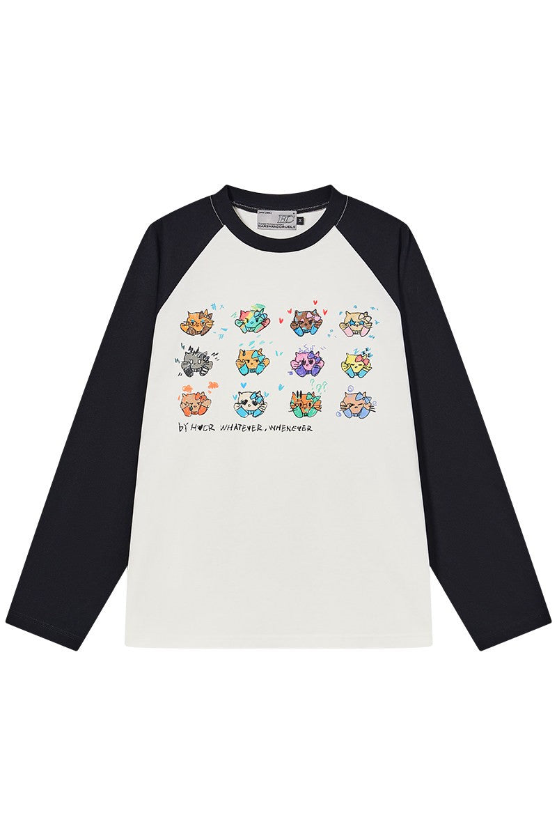 Graffiti Kitten Raglan Tee