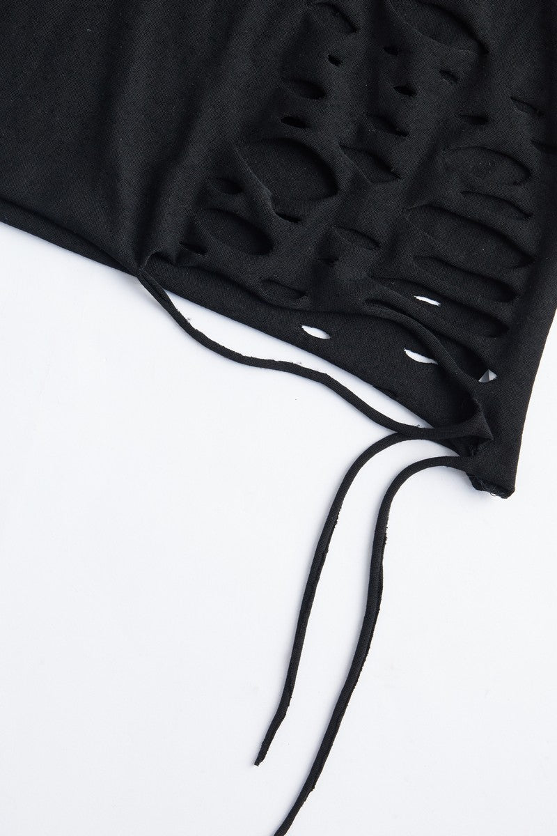 Gradient Snakeskin Fringe Tee