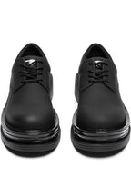 Black Leather Chunky Derby Shoes