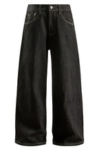 Raw Denim Wide Leg Jeans