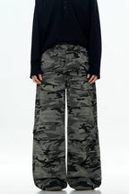 Wrinkled Camo Multi-Pocket Pants