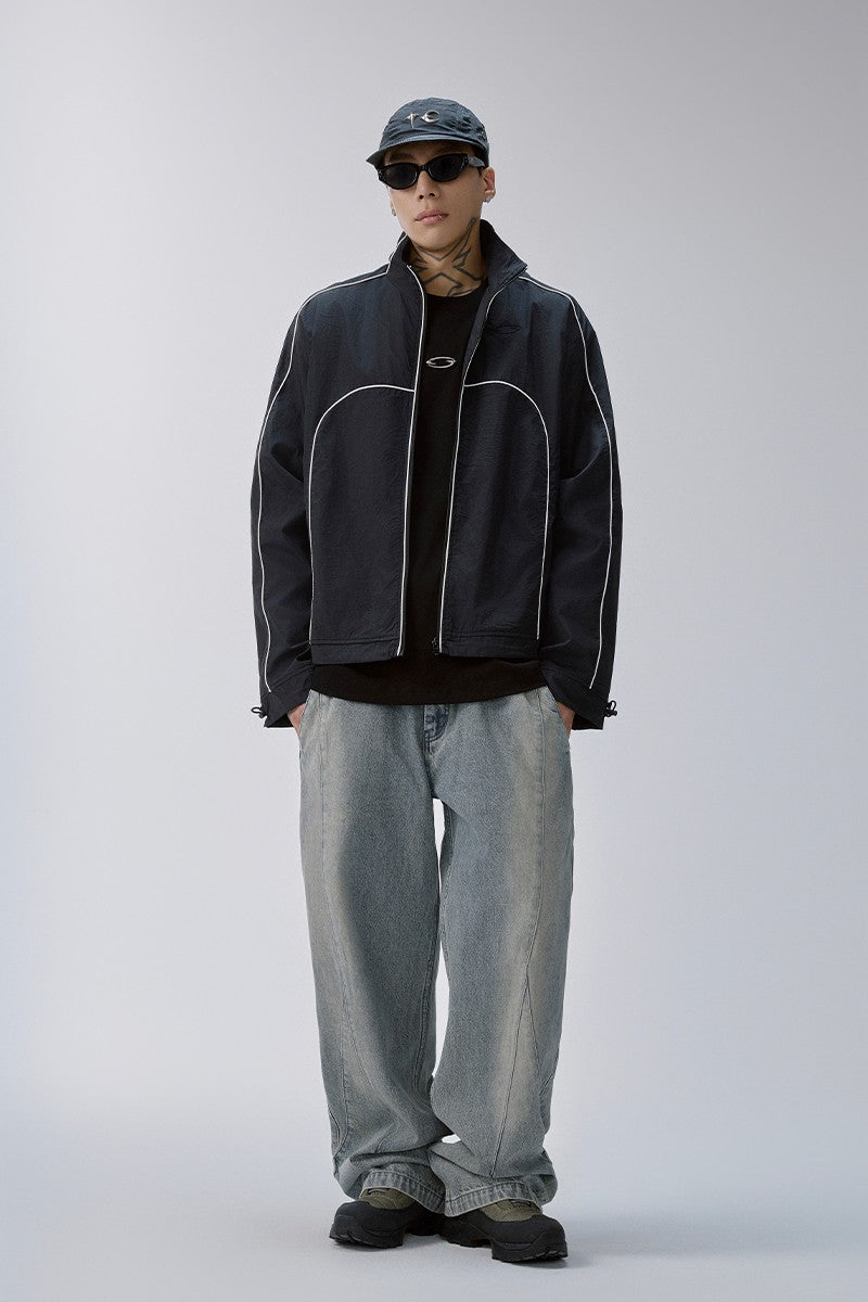 Embroidered Patchwork Track Jacket