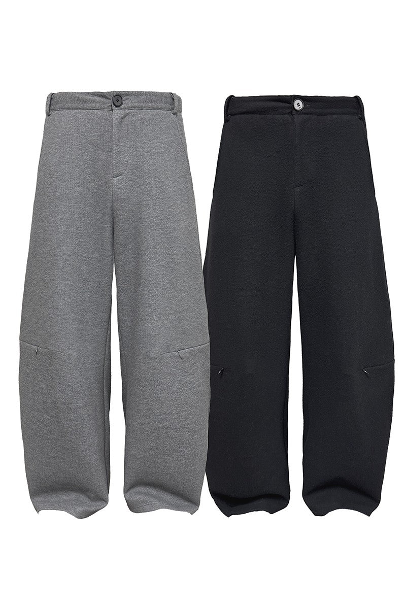 Layered Zip Brushed Knife Pants