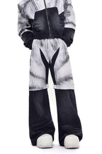 Painted Distressed Leather Patch Jeans