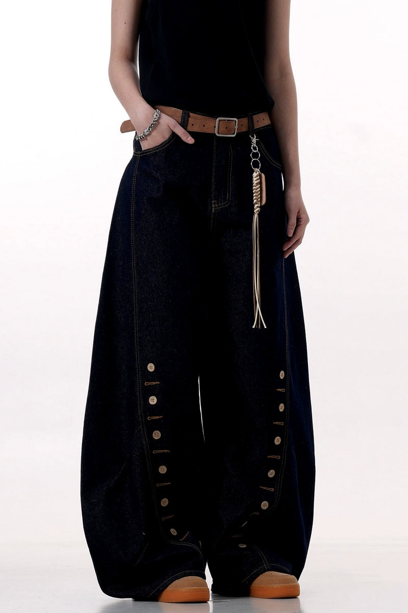 Raw Button Blade Jeans
