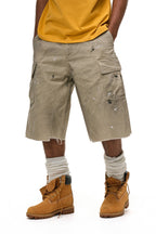 Distressed Dirty Wash Cargo Shorts